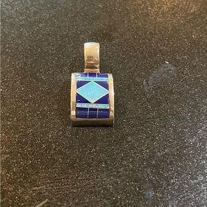 Turquoise and Lapis lazuli pendant sterling